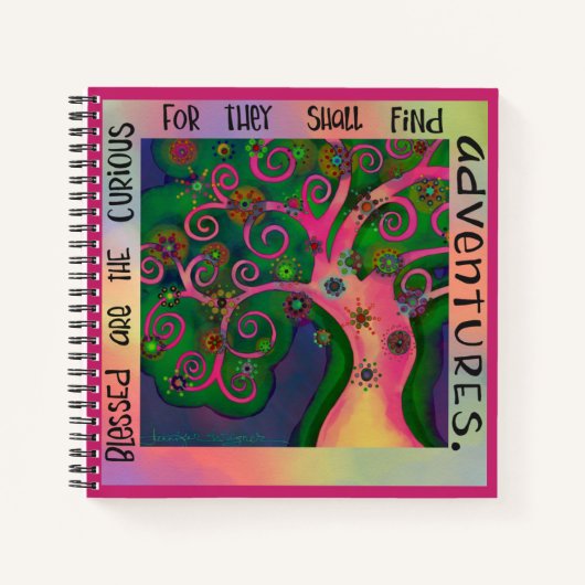 Vrolijk  Gezegend zijn de nieuwsgierige  Notitieboek (Voorkant)