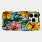 Vrolijk Glas in lood Flower ArtWork Case-Mate iPhone Case (Achterkant (horizontaal))