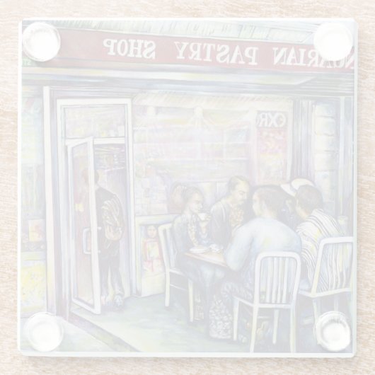 vrolijk glazen onderzetter (Achterkant)