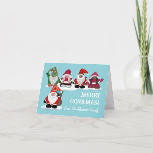 Vrolijk Gonkmas! Kerstmis ontwerp voor liefhebbers Bedankkaart