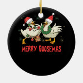 Vrolijk Goosemas Grappig Kerst Eend Gekke Goose Me Keramisch Ornament (Achterkant)
