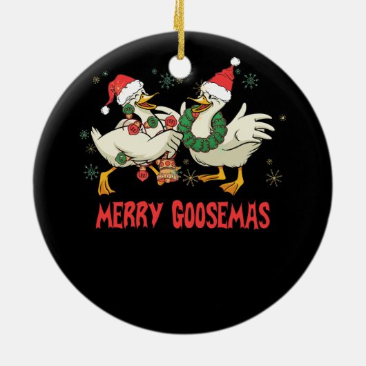 Vrolijk Goosemas Grappig Kerst Eend Gekke Goose Me Keramisch Ornament (Achterkant)