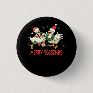 Vrolijk Goosemas Grappig Kerst Eend Gekke Goose Me Ronde Button 3,2 Cm