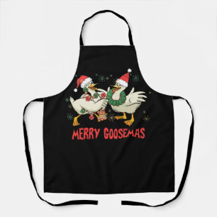 Vrolijk Goosemas Grappig Kerst Eend Gekke Goose Me Schort