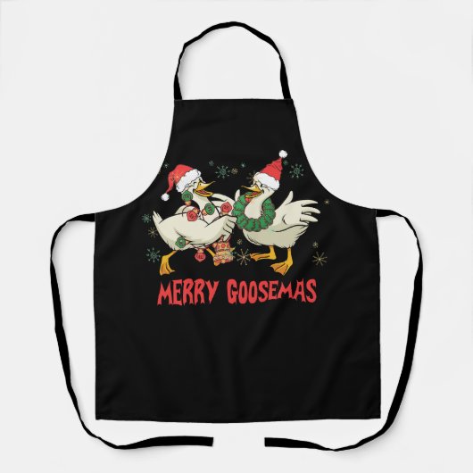 Vrolijk Goosemas Grappig Kerst Eend Gekke Goose Me Schort (Voorkant)