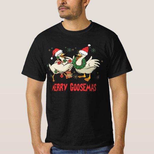 Vrolijk Goosemas Grappig Kerst Eend Gekke Goose Me T-shirt (Voorkant)
