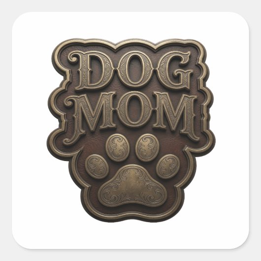 Vrolijk Goud DOG MOM Label Ontwerp (Voorkant)