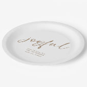 Vrolijk Goud Script Naam Vrolijk Kerstwit Papieren Bordje (Gekanteld)