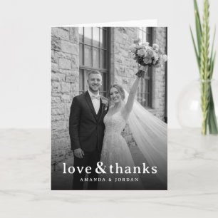 Vrolijk Grijswaarden Elegante Foto Bedankkaart