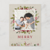 Vrolijk groen | Kerstfoto Feestdagenkaart (Voorkant)
