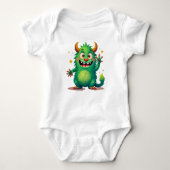 Vrolijk groen monster romper (Voorkant)