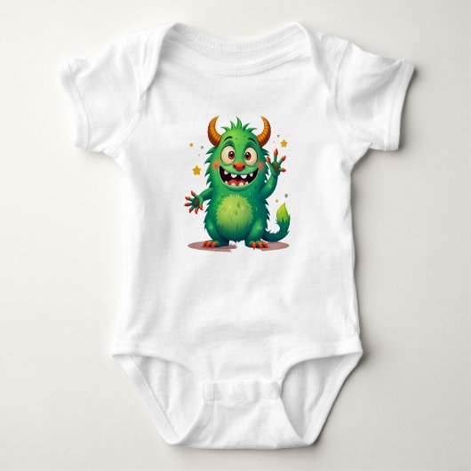 Vrolijk groen monster romper (Voorkant)