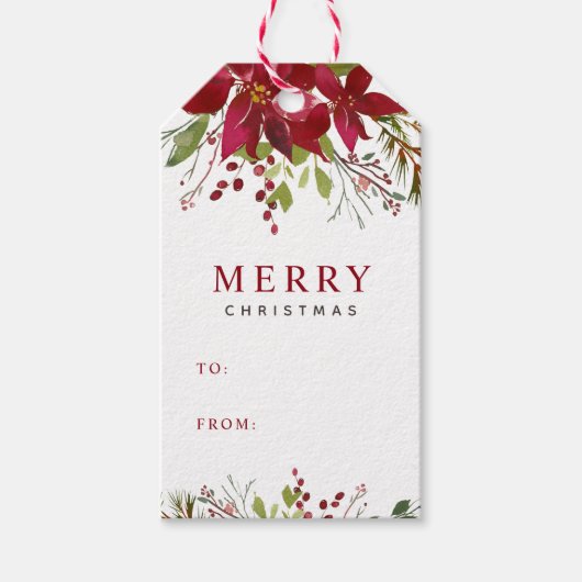 Vrolijk groen Vrolijk Kerstfeest Kraft Cadeaulabel (Voorkant)