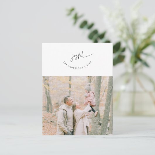 Vrolijk, Groet, Familiefoto, Glimlachend Script Briefkaart (Staand voorkant)