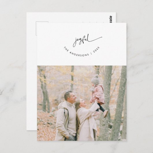 Vrolijk, Groet, Familiefoto, Glimlachend Script Briefkaart (Voorkant / Achterkant)