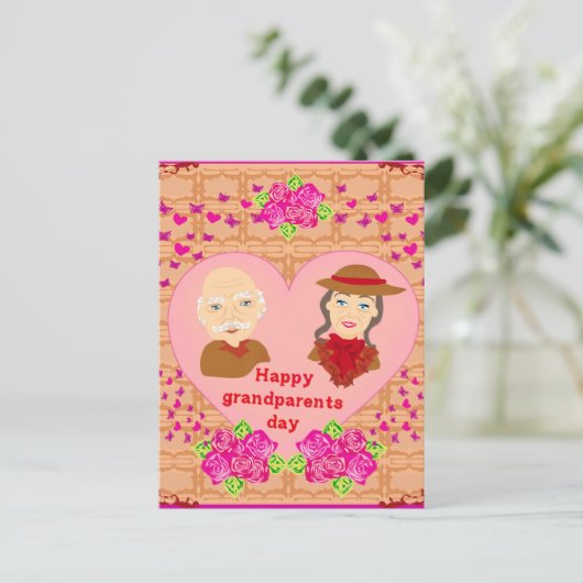 Vrolijk grootouderdag Briefkaart (Staand voorkant)