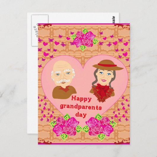 Vrolijk grootouderdag Briefkaart (Voorkant / Achterkant)
