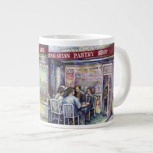vrolijk grote koffiekop