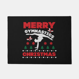 Vrolijk gymnastiek kerst lelijk T-shirt Deurmat