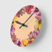 Vrolijk handgeschilderd bloemenpatroon ronde klok (Hoek)
