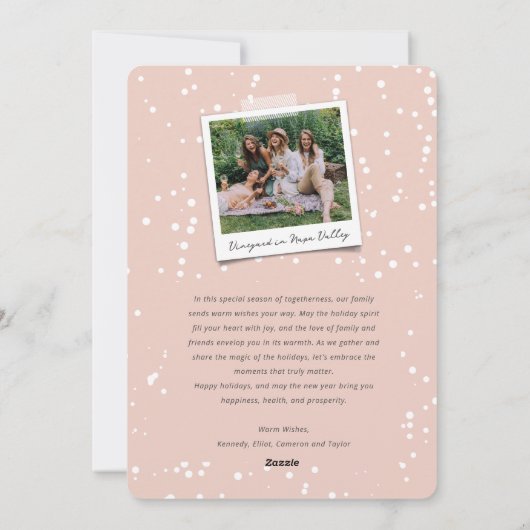 Vrolijk handschrift script stijlvolle kerst foto feestdagenkaart (Achterkant)