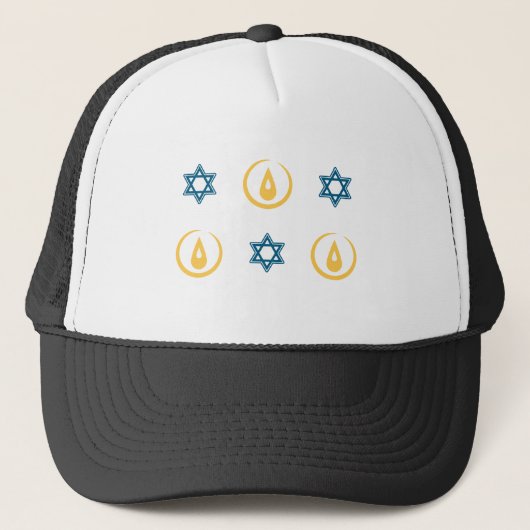 Vrolijk Hanukka Trucker Pet (Voorkant)