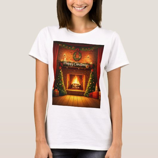 Vrolijk "Happy Christmas" T-shirt: Celebra T-shirt (Voorkant)