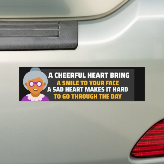 VROLIJK HART BUMPERSTICKER (Op auto)
