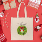 Vrolijk hart Kerstkrans Tote Bag