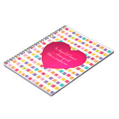 Vrolijk Hart Kleurrijk Patroon Notitieboek (Linkerzijde)