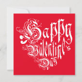 Vrolijk hart op de dag van de Valentijn in wit, ro Feestdagenkaart (Voorkant)