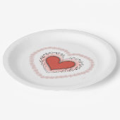 Vrolijk hart servet papieren bordje (Gekanteld)