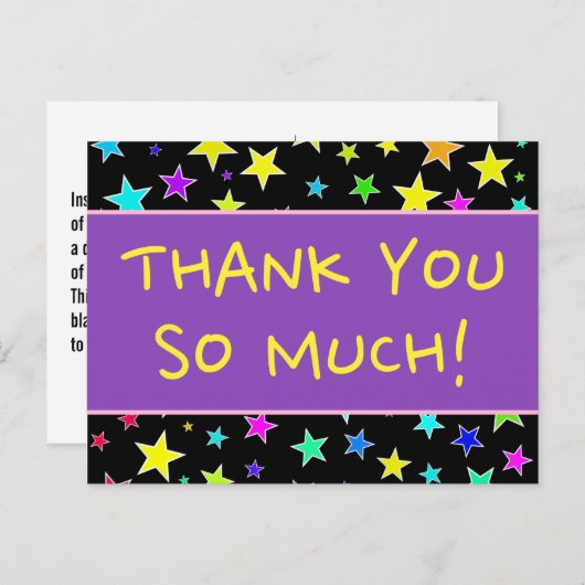 Vrolijk: "HEEL ERG BEDANKT!" Briefkaart (Voorkant / Achterkant)