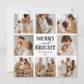 Vrolijk & helder 8 foto Kerstmis Feestdagenkaart (Voorkant)