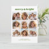 Vrolijk & helder - 9 foto - Zen Arch Groen Wit Feestdagenkaart (Staand voorkant)