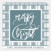 Vrolijk & helder | Aangepaste naam | Munt groen Vierkante Sticker (Voorkant)