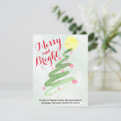 Vrolijk & Helder Abstract Kerstboom Foto Terug Feestdagenkaart (Staand voorkant)