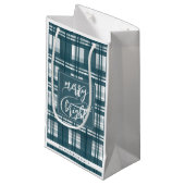 Vrolijk & helder | Achternaam | Plaid Mint Green Klein Cadeauzakje (Voorkant Gekanteld)