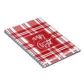 Vrolijk & helder | Achternaam | Red Plaid Notitieboek (Rechterzijde)