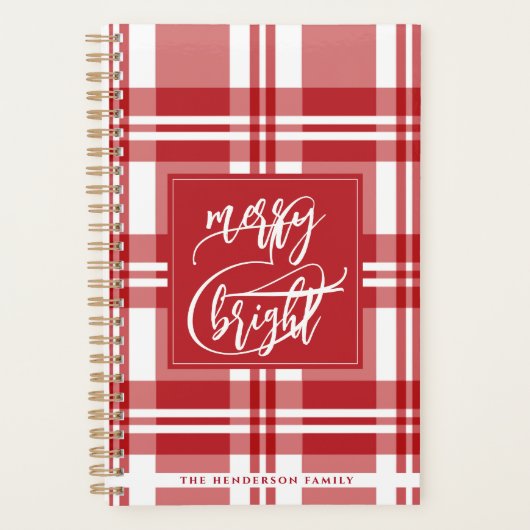 Vrolijk & helder | Achternaam | Red Plaid Planner (Voorkant)