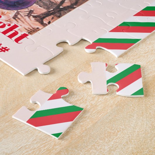 Vrolijk & Helder Chique Familie Foto Kerstbubbels Legpuzzel (Zijkant)