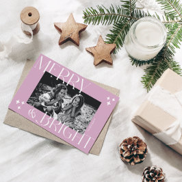 Vrolijk & Helder eenvoudig & elegant Kerstmis Foto Feestdagenkaart