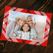 Vrolijk & Helder Elegant Rood Plaid Foto Kerstmis