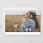 Vrolijk & helder: Elegante familie Kerstfoto Feestdagenkaart (Voorkant)