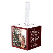 Vrolijk & helder | Elegante kerst 3 Familie foto Decoratie (Voorkant hoekig)