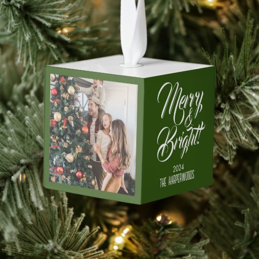 Vrolijk & helder | Elegante kerst 3 Familie foto Decoratie (Boom)