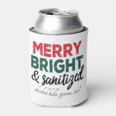 Vrolijk helder en ontsmet | Alcohol doodt ziekteki Blikjeskoeler (Blikje Voorkant)