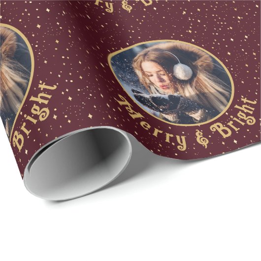 Vrolijk & Helder Foto Goud Rood Starlight Cadeaupapier (Rol Hoek)