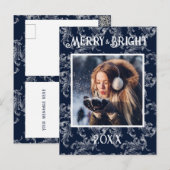 Vrolijk & Helder Foto Navy Blue Vakantie Feestdagenkaart (Voorkant / Achterkant)