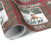 Vrolijk & helder foto rood groen metallic cadeaupapier (Rol Hoek)